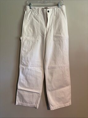 Women's White Cargo Jeans - Classic Utility Style